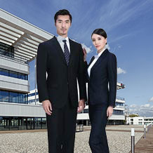 戧駁領(lǐng)藏青色分割線黑色職業(yè)套裝FX09