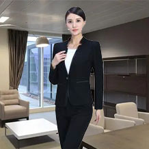 黑色V領一粒扣職業(yè)套裝FX14