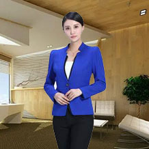 靚藍色修身款時尚職業(yè)套裝FX15