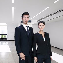 V領褶皺下擺斜扣職業(yè)套裝FX19