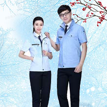 夏季時尚拼色滌棉細(xì)斜短袖工作服FY620