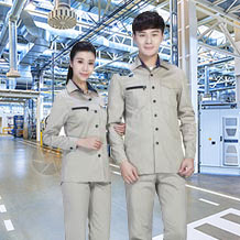 拉鏈口袋創(chuàng)意款夏季滌棉細(xì)紋短袖工作服FY636